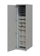 EUROMEDICA D - 46 skříň léková boxová, 1-dveřová, levá, 1950x460x735, korpus šedý, dvířka šedá